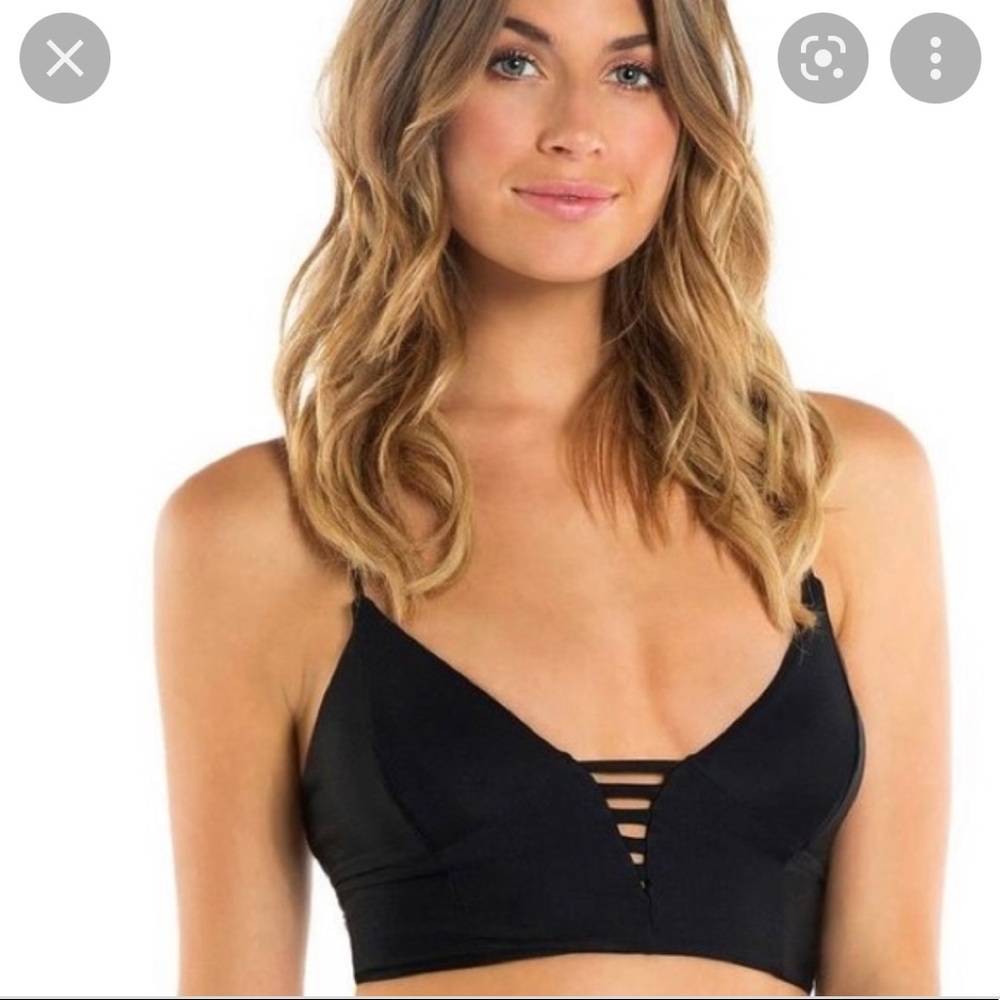 Tori Praver Black Swim Suit Top Size Medium